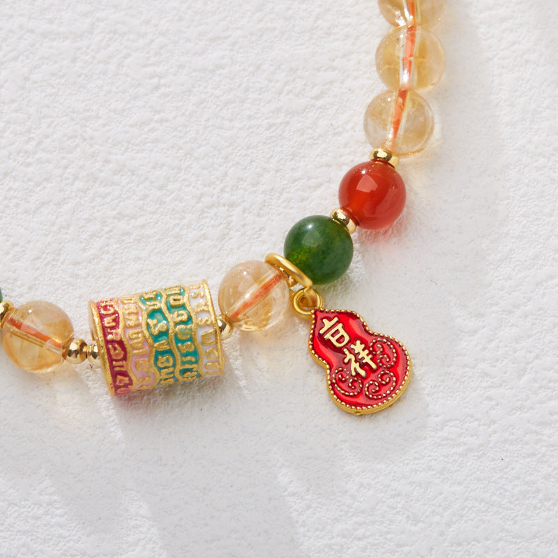 Citrine Five Sutra Bracelets Peaceful & Auspicious