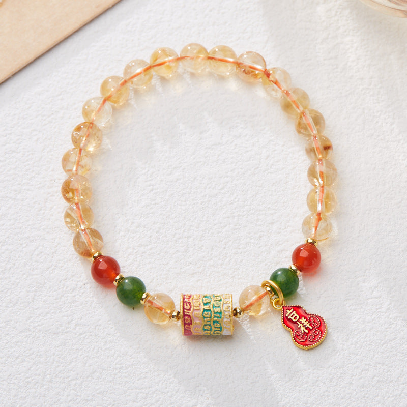 Citrine Five Sutra Bracelets Peaceful & Auspicious