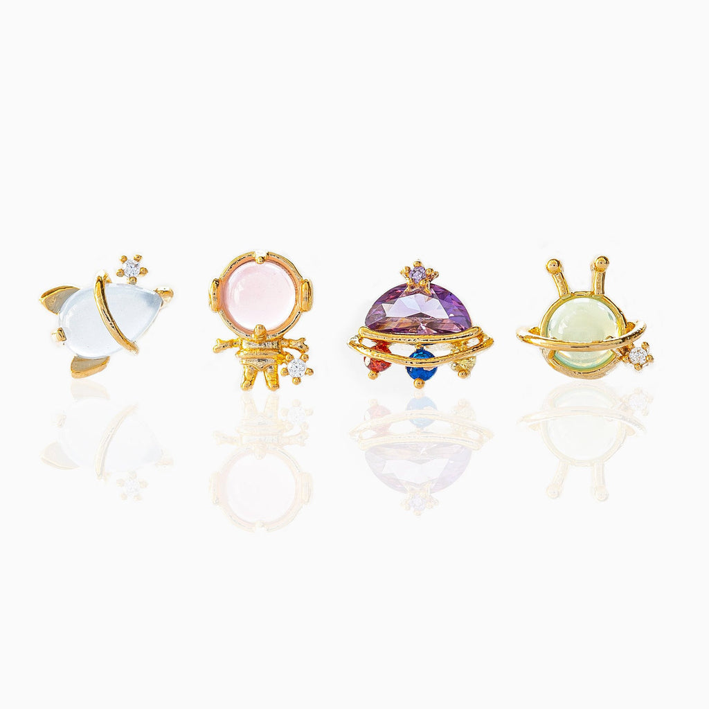 Creative Cartoon Wind Space Series Earings Set
