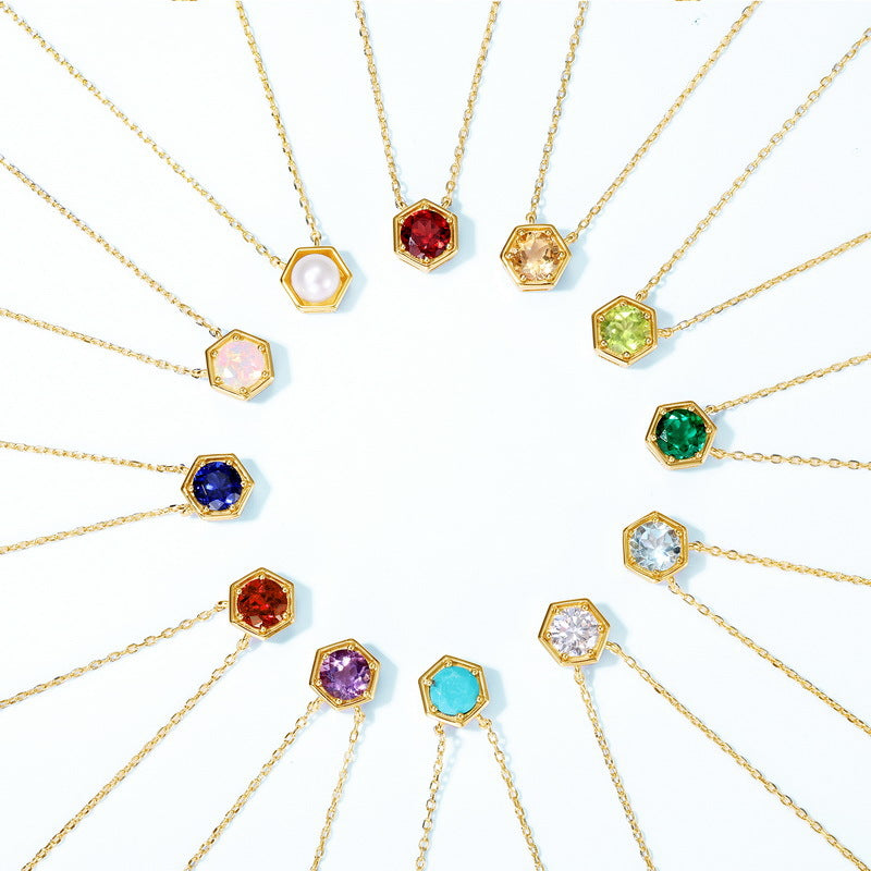 Twelve Birthstone Necklace Gold-plated Necklace